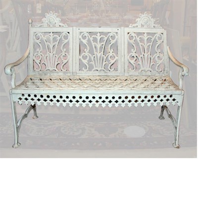 Lot 428 - Neoclassical Style White Painted Garden Bench...