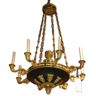 Lot 380 - Empire Style Gilt and Patinated-Bronze...
