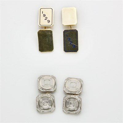 Lot 772 - Two Pairs of Gold Cufflinks