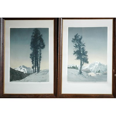 Lot 96 - Hans Figura [ALPINE LANDSCAPES] Two color...