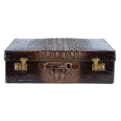 Lot 358 - Alligator Suitcase Mid 20th century Brass...