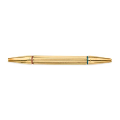 Lot 268 - Hermes Gold and Enamel Double-Sided Mechanical Wax Pencil