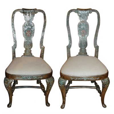 Lot 436 - Pair of Italian Painted Side Chairs
