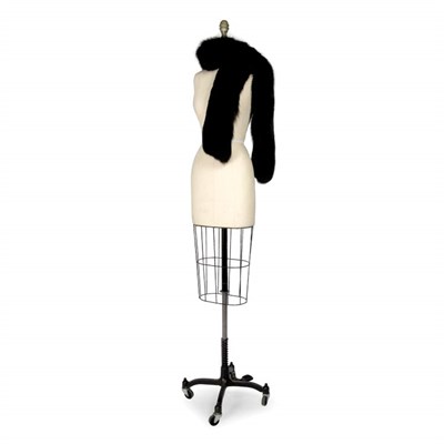 Lot 428 - Black Fox Narrow Stole Black satin lining.