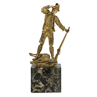 Lot 285A - Gilt-Bronze Figure of a Hunter After a model...