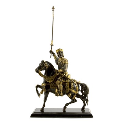 Lot 287A - Gilt and Patinated-Bronze Equestrian Figure of...