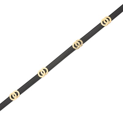 Lot 221 - Bulgari Double Wrap Bracelet Black pebble...