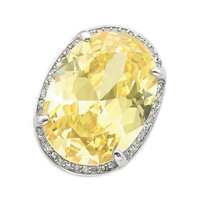 Lot 378 - Simulated Canary Diamond Cocktail Ring The...