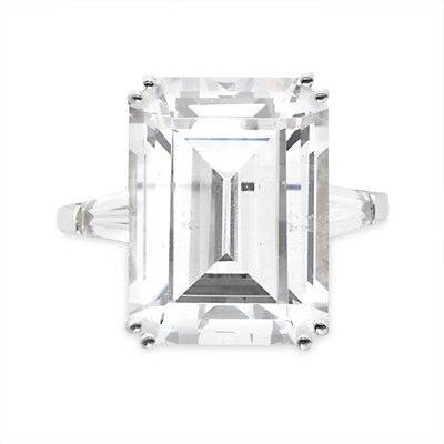 Lot 379 - Simulated Diamond and Platinum-Tone Metal...