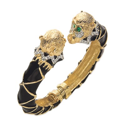 Lot 288 - Kenneth Lane Monkey Head Hinged Bangle 1980s...