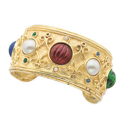Lot 422 - Christian Dior Cuff 1980s Gold-tone metal...