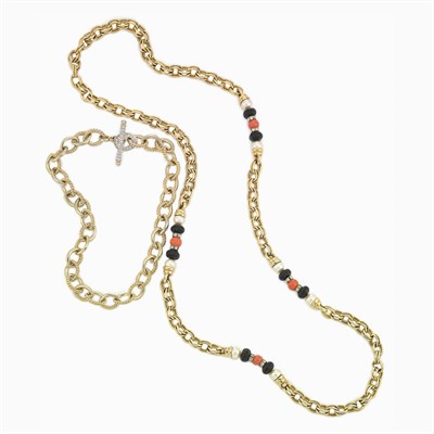 Lot 309 - Two Chain Necklaces 1980s Comprising a sautoir...