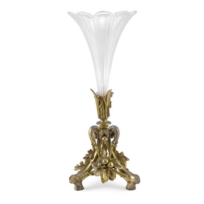 Lot 83 - Christofle & Cie. Gilt-Bronze and Molded Glass...