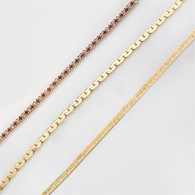 Lot 637 - Group of Eight Gold Bracelets