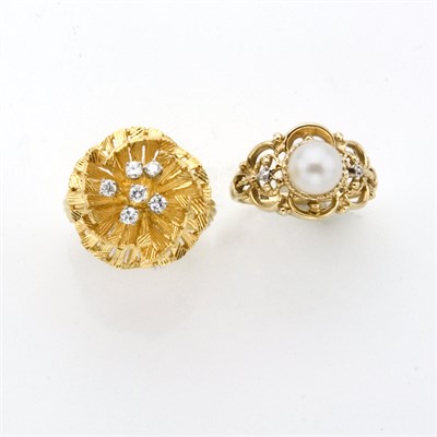Lot 443 - Group of Six Gold Rings