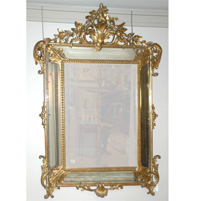 Lot 212 - Louis XVI Style Gilt-Wood Mirror Surmounted by...