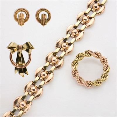 Lot 216 - Group of Two-Color Gold Jewelry