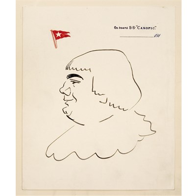 Lot 344 - CARUSO, ENRICO Caricatures by Enrico Caruso....