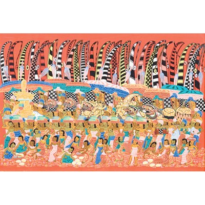 Lot 163 - Balinese School 20th Century Village Gathering...