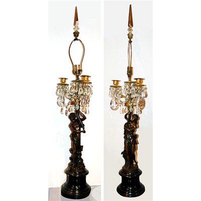 Lot 478 - Pair of Neoclassical Style Patinated-Bronze...