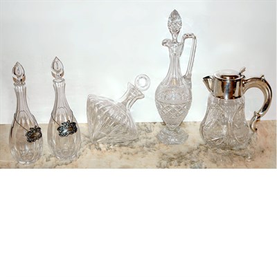 Lot 210 - Group of Five Cut Glass Articles Including a...