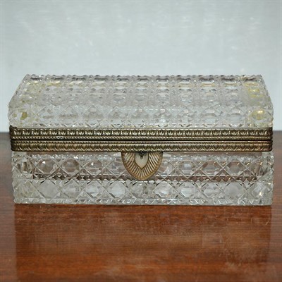 Lot 226 - Gilt-Metal Mounted Cut Glass Rectangular Box