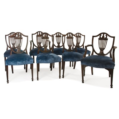 Lot 107 - Set of Eight George III Style Mahogany Shield...