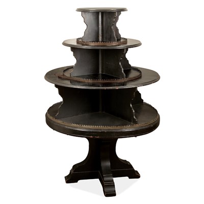 Lot 198 - Black Painted Wood Four-Tier Dumbwaiter Height...