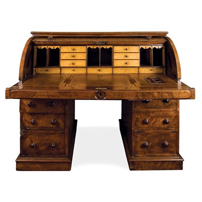 Lot 203 - Victorian Mahogany Cylinder Desk Mid 19th...