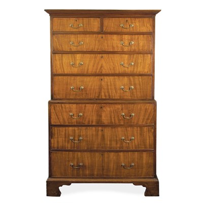 Lot 177 - George III Mahogany Chest on Chest Height 6...