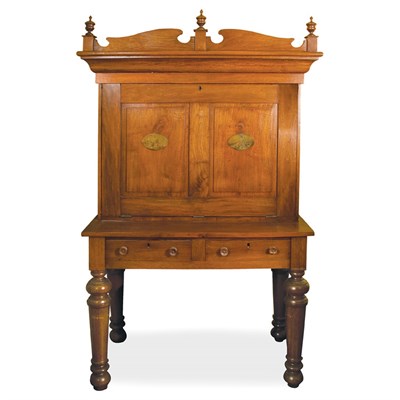 Lot 135 - American Walnut Fall Front Desk Mid 19th...