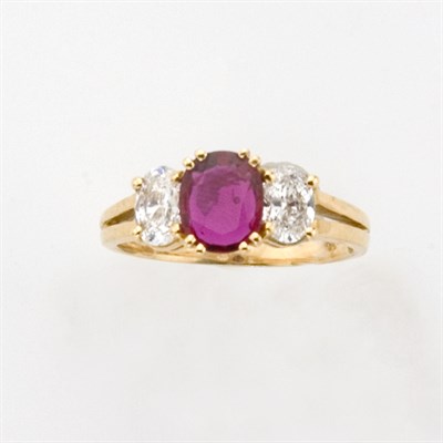 Lot 608 - Ruby and Diamond Ring