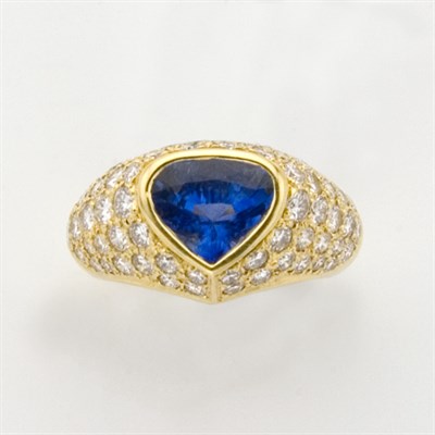 Lot 805 - Gold, Sapphire and Diamond Ring
