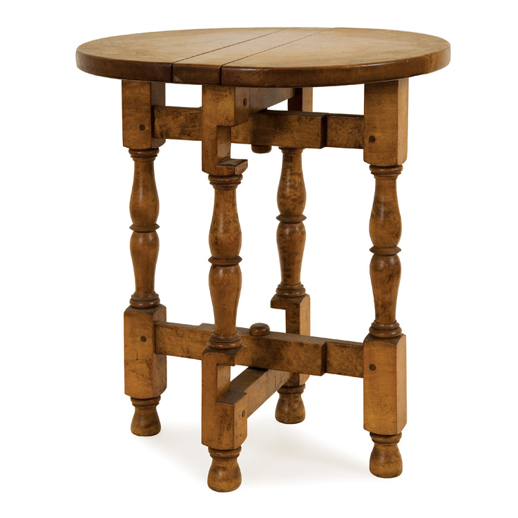 Lot 67 - Figured Maple Miniature Drop-Leaf Table Height...