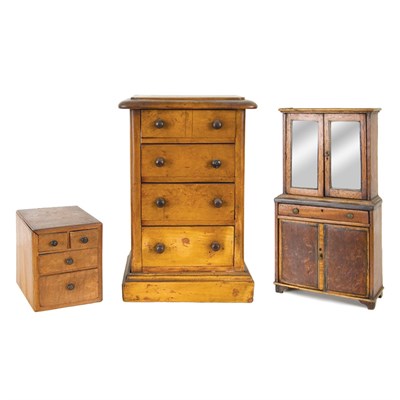Lot 212 - Victorian Maple Miniature Chest of Drawers...