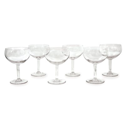 Lot 145 - Set of Twelve Stem Glasses Height 6 3/4 inches.