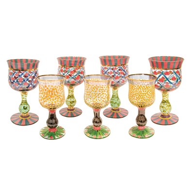 Lot 227 - Mackenzie-Childs Painted Glass Stemware...