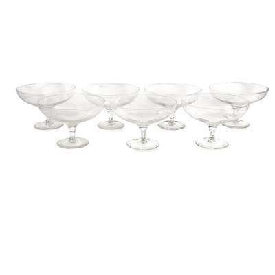 Lot 166 - Set of Eighteen Glass Coupes Diameter 7 1/2...