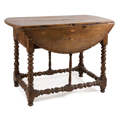 Lot 19 - Continental Inlaid Walnut Drop-Leaf Table 18th...