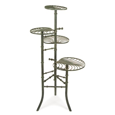 Lot 195 - Patinated-Metal Plant Stand Height 39 1/2 inches.