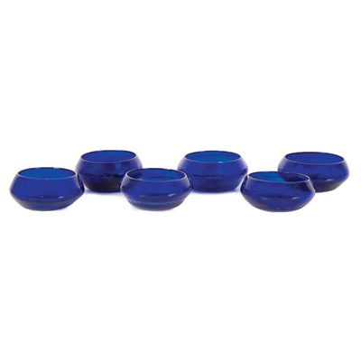 Lot 245 - Set of Seventeen Cobalt Glass Bowls Diameter 5...