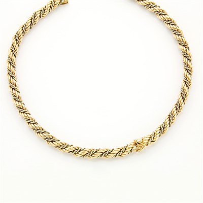 Lot 671 - Two-Color Gold Rope-Twist Chain Necklace / Bracelet Combination