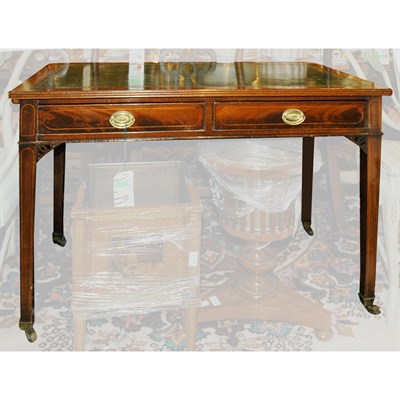Lot 440 - George III Style Leather Inset Mahogany Desk...