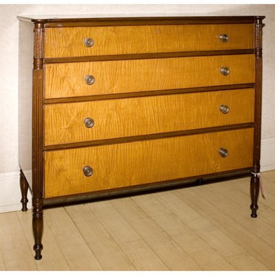 Lot 191 - Federal Style Maple and Mahogany Chest of...