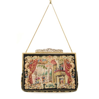 Lot 431 - Austrian Petit Point Opera Theme Evening Bag...
