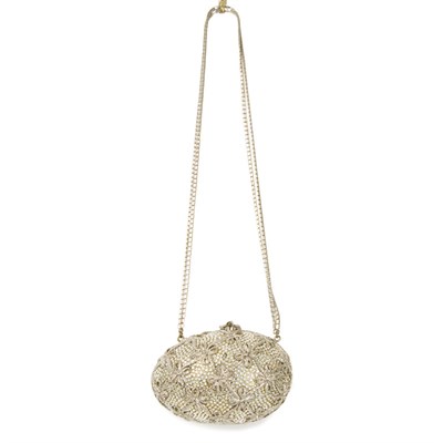 Lot 457 - Judith Leiber Egg Minaudiere Silver-tone metal...