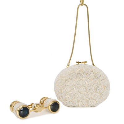 Lot 429 - Faux Pearl Beaded Pair of Opera Glasses and...