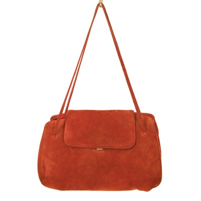 Lot 439 - Judith Leiber Brick Red Suede Handbag 1960s...