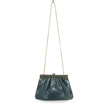 Lot 451 - Judith Leiber Soft Green Glove Leather Clutch...