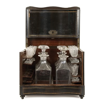 Lot 109 - Napoleon III Brass Inlaid Ebony Cave a Liqueur...